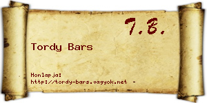 Tordy Bars névjegykártya